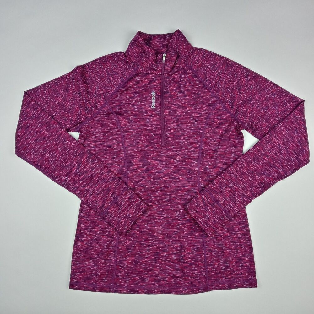 REEBOK Long Sleeve 1/4 Zip Pullover Shirt Athletic Women's Size Small
